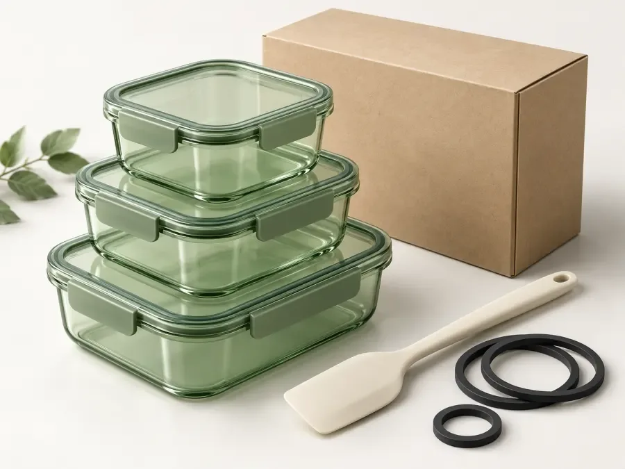 Plast, gummi och förpackningar — 3D-kategoriillustration